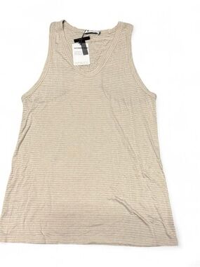 T by Alexander Wang Neutral Ribbed Scoop Tank Top - Beige